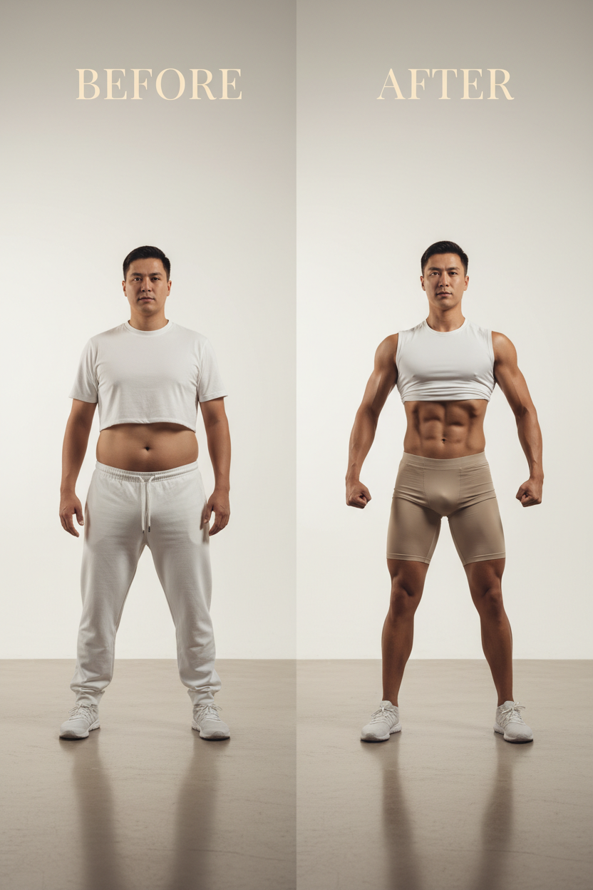 Transformation avant après